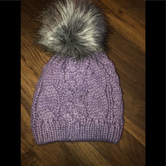 The North Face Other - The north face oh mega Pom purple sage hat Nwot